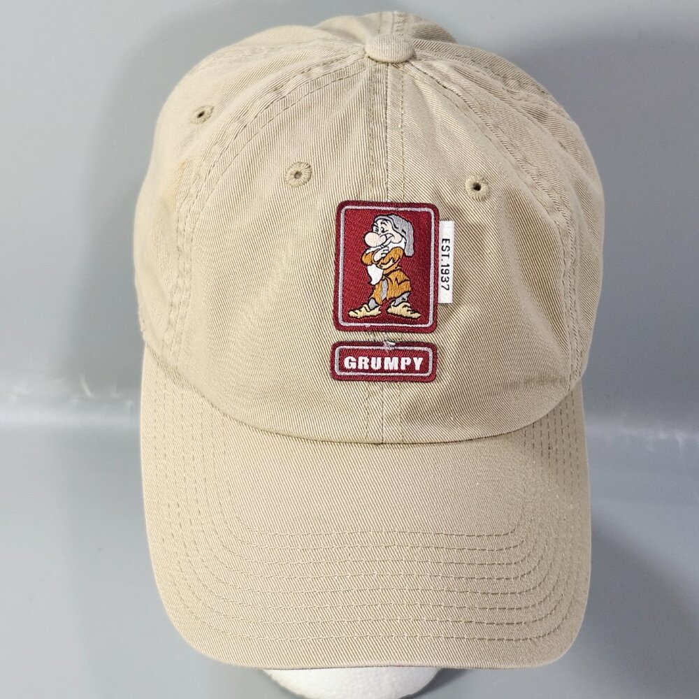 Disneyland Resort Grumpy Dwarf Cap Tan Khaki Adjustable Hat Snow White